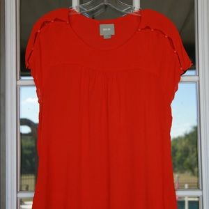 Anthropologie Orange Blouse
